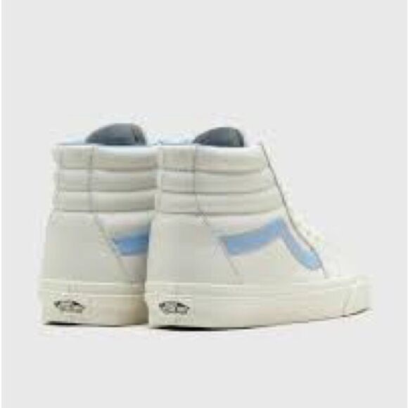 Vans SK8-Hi logo-patch sneakers white/blue size 9.5 New Without Box - Picture 3 of 7